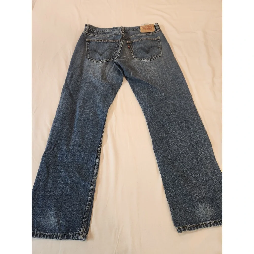 Levis 514 Slim Straight Jeans Mens 34x32‎ Medium Wash Blue Denim Rugged Casual
